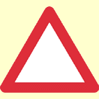 Road signs in triangles give warnings