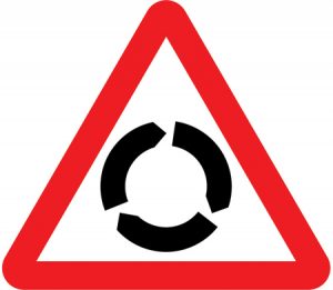 Road Sign to show roundabout ahead